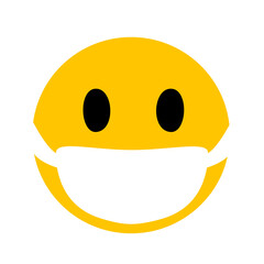 Fototapeta premium Smiling Yellow Face With Medical Mask
