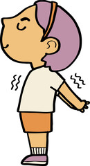 hand drawn cute cartoon character of a child exercising.