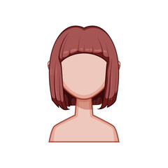 fringe hairstyles for kid girl cartoon vector illustration