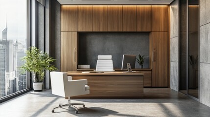 Modern executive office with city view (1)