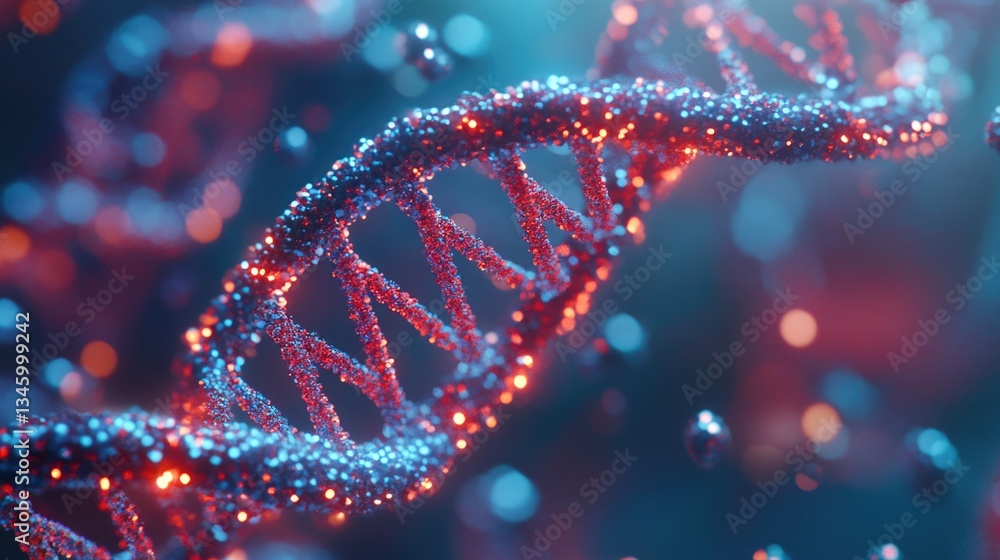 Poster a detailed view of a single strand of dna molecule