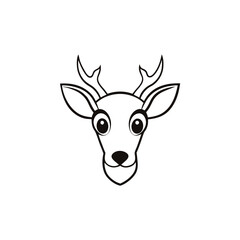 Deer Head Vector Illustration – Detailed Wildlife Icon, Nature Artwork