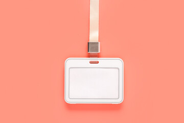 Blank badge against color background