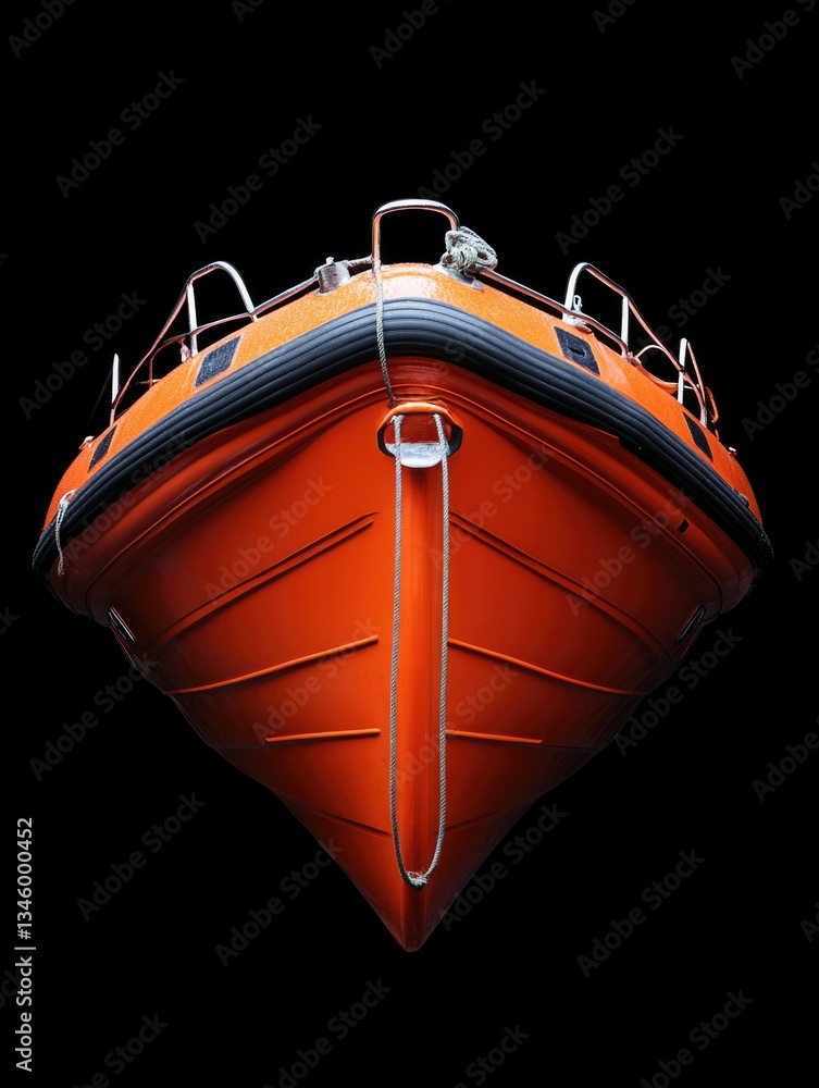 Poster a large orange boat sits on a dark background, perfect for use in marketing materials or as a design