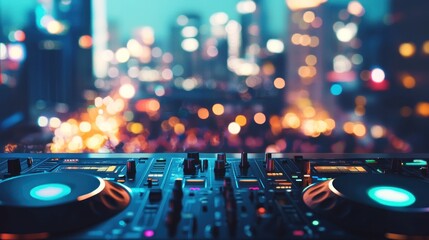 Nightlife DJ Console: Urban Beats and City Lights