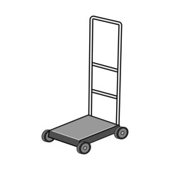 ling hand cart cartoon vector illustration