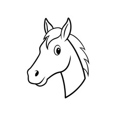 Horse Head Vector – Elegant Stallion Illustration, Line Art & Clipart