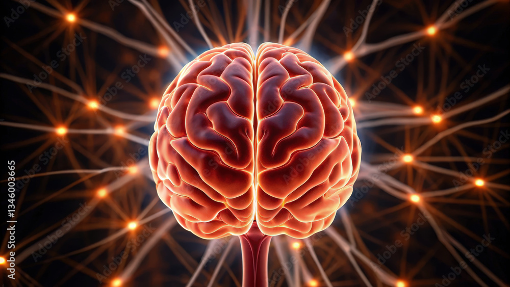 Poster a hyper-realistic macro image showcasing neurotransmitters' intricate details.