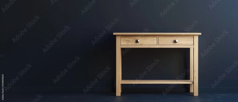 Poster A wooden table with a drawer on top, perfect for storing small items