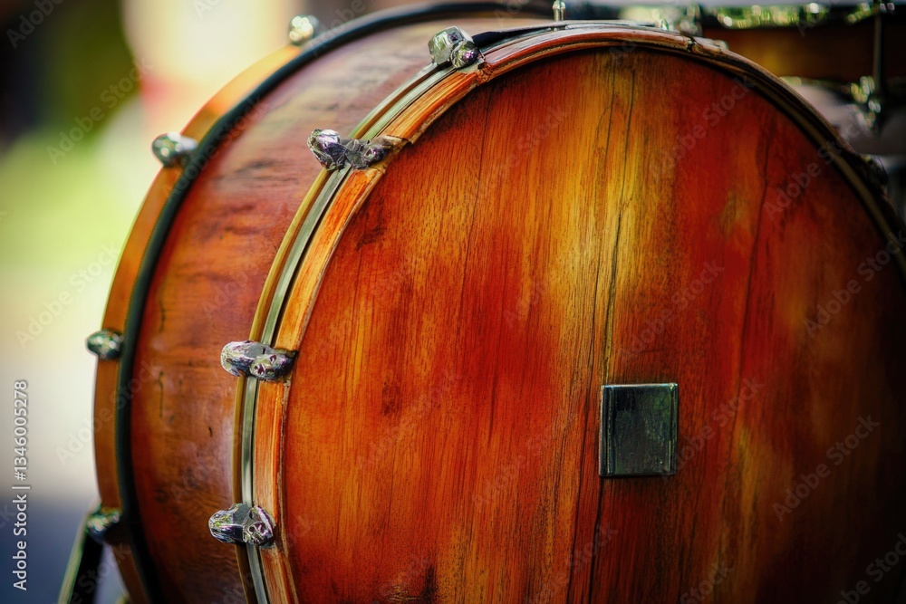 Poster a close-up shot of a drum on a table