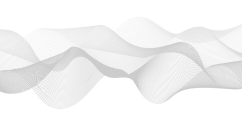 Abstract Curved wavy lines futuristic motion background technology. Modern line abstract gray and white wave blend. Science digital flowing white background mesh texture.