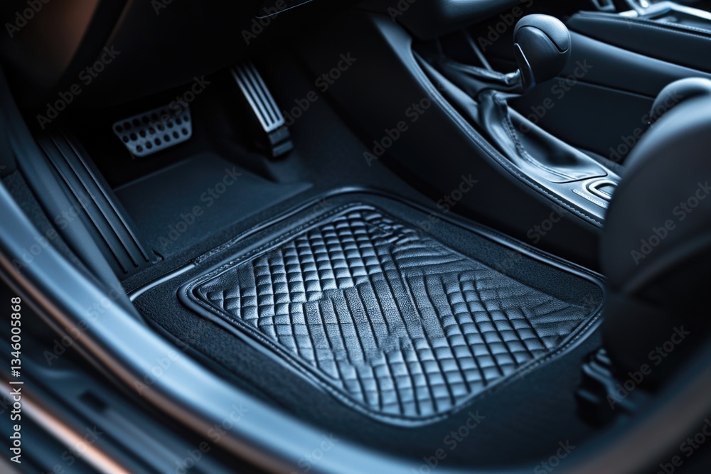 Aufkleber close-up image of a car's floor mat with intricate details