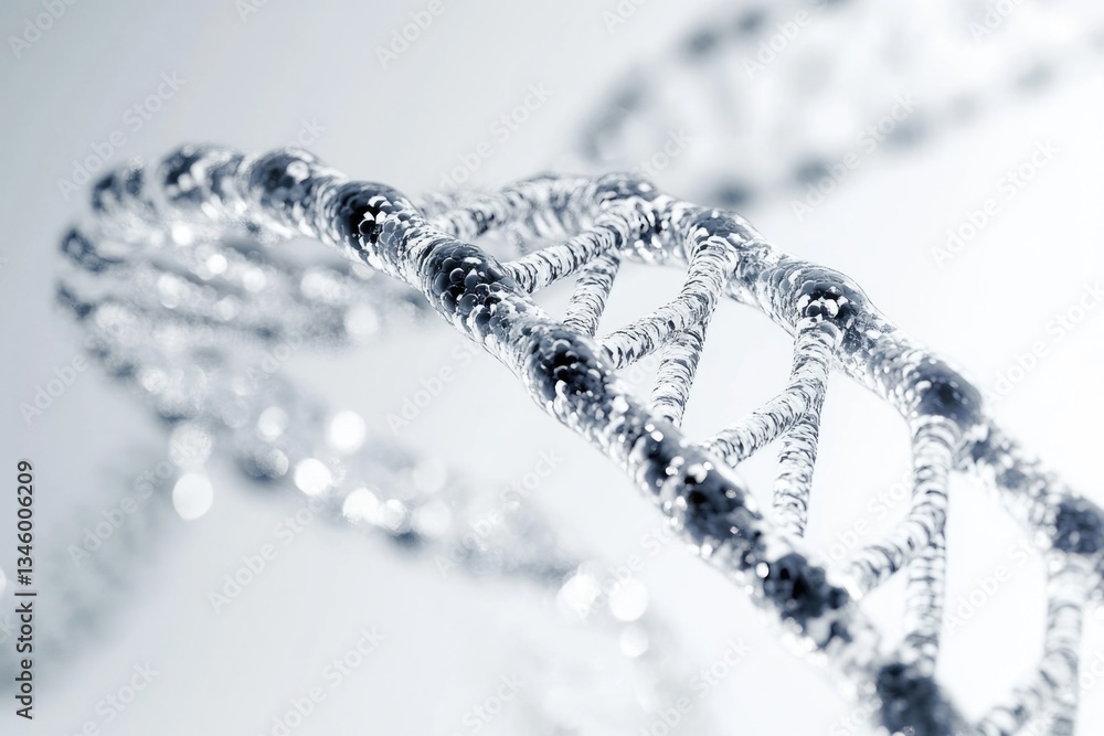 Aufkleber Close-up of two complementary DNA strands forming a helix structure