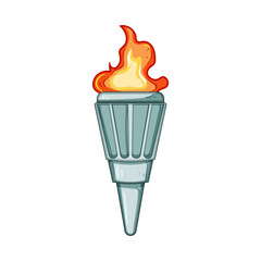 heat torch fire cartoon vector illustration