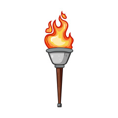 ember torch fire cartoon vector illustration