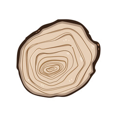 wood tree rings cartoon vector illustration