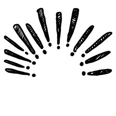 Doodle sketch style of Hand drawn exclamation point vector illustration.