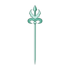 weapon trident magic cartoon vector illustration