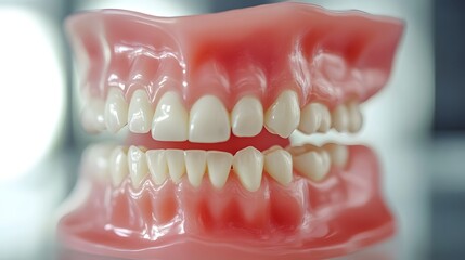 Obraz premium Educational dental model showing healthy teeth and gums for dentistry