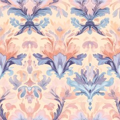 A soft pastel version of ancient flora prints for delicate, feminine fabric designs
