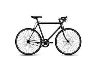 Fototapeta premium A vector illustration of a bicycle silhouette in side view, isolated on a transparent background, perfect for transportation, sports, and cycling-related designs.