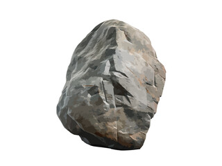 A vector illustration of a rock or stone isolated on a transparent background, showcasing natural texture and detail, ideal for nature, geology, and outdoor-themed projects.