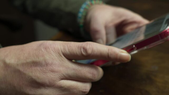 Super speed scroll swipe motion of Frantic searching on mobile phone