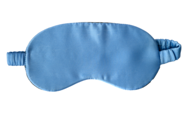 PNG Soft blue sleep mask lying on a white surface