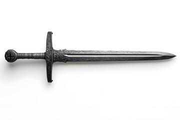 Steel Sword from the Medieval Era isolated on white background