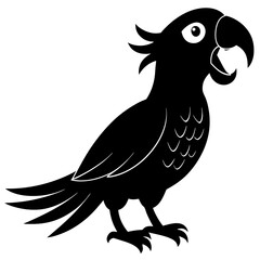  A parrot making a silly expression silhouette vector illustration