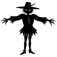 A Scarecrow silhouette vector illustration 