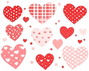 Red Pink Hearts Pattern for Valentine's Day Design.