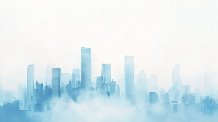 Fototapeta premium 未来都市の幻想的な水彩アート