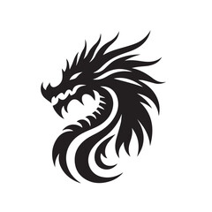 dragon tattoo design vector on white 