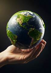 Nature’s Touch – A Highly Detailed 3D Render of Earth Covered in Vibrant Vegetation