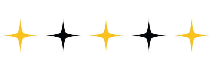 Four pointed star. Vector illustration for website, icon, logo, postcard. Vector Illustration . 