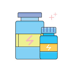 Fototapeta premium Fitness Supplement Bottles Vector