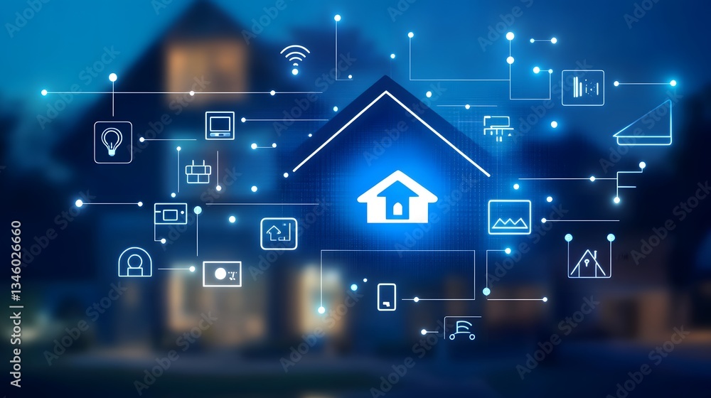 Poster smart home automation system controlling house appliances remotely