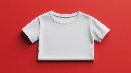 White T-shirt mockup, red background