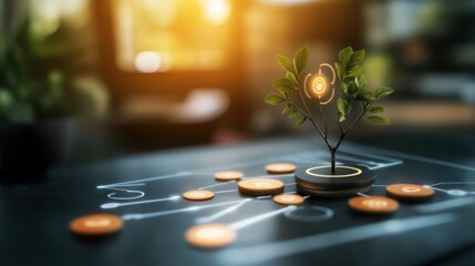 Growing finance, tech plant, office