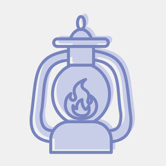 Icon lantern. Camping and adventure elements. Icons in two tone style. Good for prints, posters, logo, advertisement, infographics, etc.