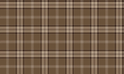 Seamless plaid pattern, brown, cream, suitable for designing clothes such as skirts and pants, adding a classic and elegant touch to any design, vector illustration.