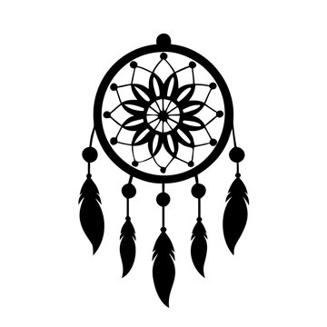dreamcatcher icon, dreamcatcher silhouette vector illustration-simple silhouette illustration of dreamcatcher, perfect for dreamcatcher logos and icons