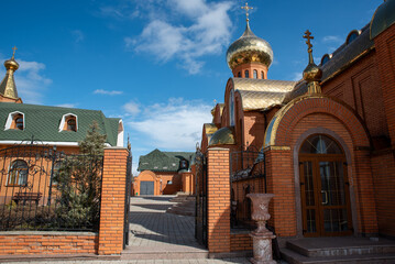 christian church in a green forest in Ukraine
