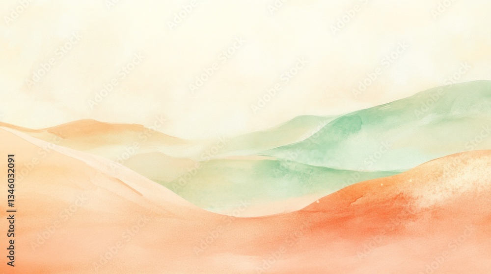 Aufkleber soft hues of peach and teal spread across rolling hills, capturing the tranquil essence of twilight.