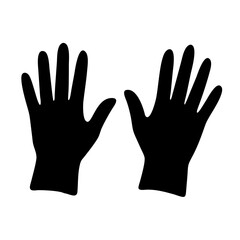 Obraz premium medical gloves icon, medical gloves silhouette vector illustration-simple silhouette illustration of medical gloves, perfect for medical gloves logos and icons
