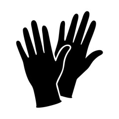 Obraz premium medical gloves icon, medical gloves silhouette vector illustration-simple silhouette illustration of medical gloves, perfect for medical gloves logos and icons