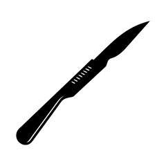 scalpel icon, scalpel silhouette vector illustration-simple silhouette illustration of scalpel, perfect for scalpel logos and icons