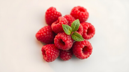 Background of fresh sweet red raspberries arranged together representing concept of healthy diet