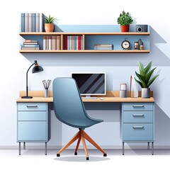 Fototapeta premium Flat Style Vector Representation of a Contemporary Storage Cabinet